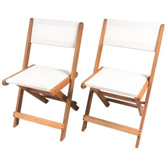 Habitat et Jardin Habitat Et Jardin - Sedia pieghevole in legno Seoul Acero -Beige -Set di 2