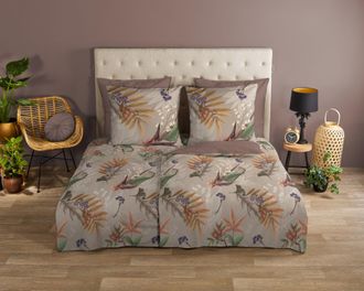 Good Morning Wendebettwäsche »Otso« 2 Stk. tlg. 100% Baumwolle, 135x200, Reissverschluss, Wendeoptik, Herbst, Taupe