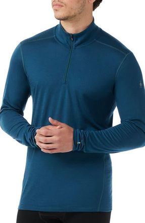 Smartwool Classic All Season Merino Wool Blend Quarter Zip Base Layer in Twilight Blue at Nordstrom, Size Xx-Large