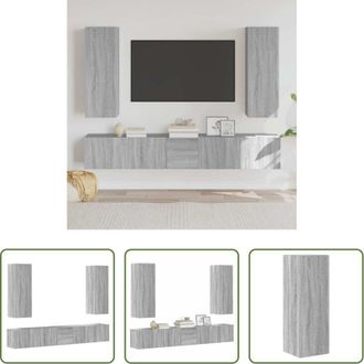 vidaXL vidaXL Mobili TV in legno multistrato - Set di Mobili Porta TV 5 pz Grigio Sonoma in Legno Multistrato
