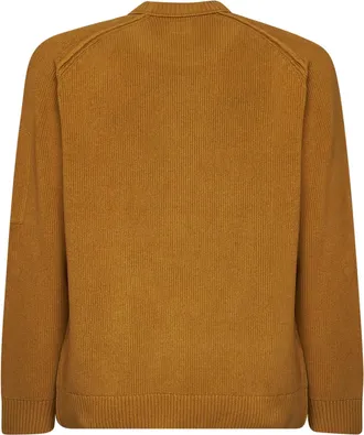 C.P. Company Mens Crewneck Sweater Lens Ochre Yellow Cotton