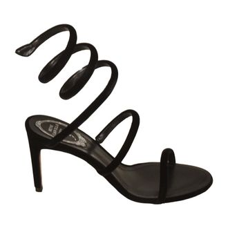 Rene Caovilla High Heel Sandals, female, Black, Size: 6 US Black Sandals for Elegant Style