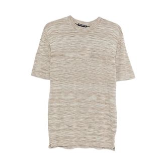Daniele Alessandrini Round-neck Knitwear, male, Beige, Size: XL Round-neck Knitwear