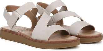 Life Stride Waverly Sandals Women Stone Beige Faux Leather Round Toe HTAT1833