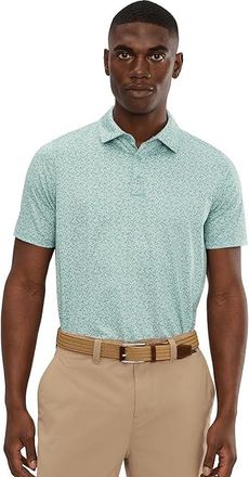 Johnston & Murphy Xc+ Ace Printed Performance Polo Mens Clothing Golf Ball/ Surf Green : 2XL, Polyester/Spandex