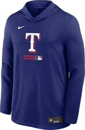 Nike Texas Rangers Authentic Collection Nike Mens Dri-FIT MLB Long-Sleeve Hooded Top in Blue | 03B947XTER-S9Q