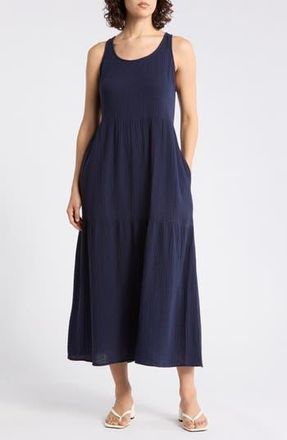 Eileen Fisher Organic Cotton Maxi Dress in Ink at Nordstrom Rack, Size Xx-Small