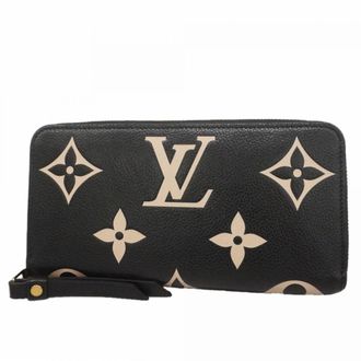 Louis Vuitton Beige Black Long Wallet (Bi-Fold) (Pre-Owned)