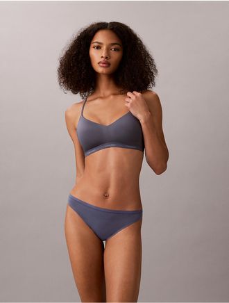 Calvin Klein Womens Form To Body Lightly Lined Bralette - Blue - XL