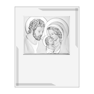OEM Cuadro Moderno Plateado De La Sagrada Familia Sobre Tabla Blanca 25x20 Tama&ntilde;o: 25x20cm Sku: Vl873bi