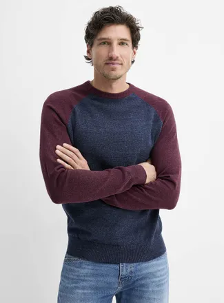 Le 31 Mens Colourblock raglan sweater