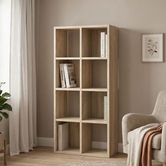 Dmora Biblioteca Lifatila, Librer&iacute;a 6 Estantes, Montaje En Suelo, Estructura Vertical, 61x30x121h Cm, Roble Marr&oacute;n