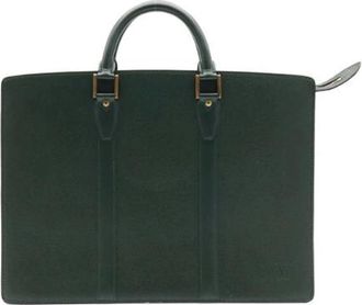 Louis Vuitton Pre-owned Taiga Aktetas - Dames - Vintage Handtas - Groen - ONE Size - Leer - Vintage