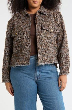 Democracy Crop Tweed Jacket in Tobacco Gold Multi at Nordstrom Rack, Size 1 X