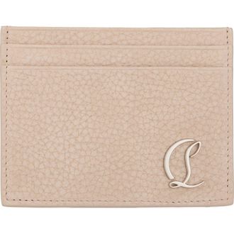 Christian Louboutin Mooncrest Card Holder in Bg3E-Beige/Silver at Nordstrom