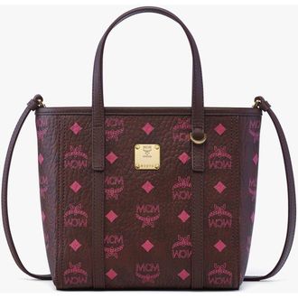 MCM Toni Top-Zip Shopper in Visetos in Cinnamon at Nordstrom