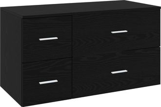 vidaXL Juego De Muebles De Ba&ntilde;o 2 Uds. Roble Negro Vidaxl