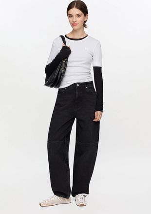 Ganni Black Stary Jeans in Rigid Denim - Size 24W/33L Organic Cotton