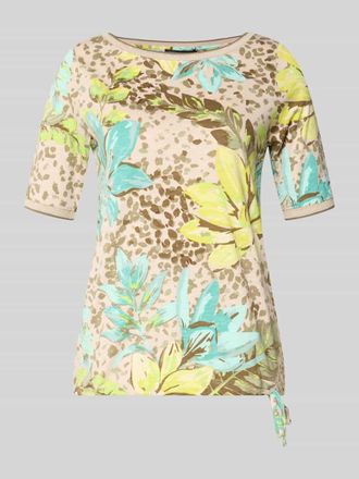 Betty Barclay T-Shirt aus Baumwoll-Modal-Mix im Allover-Look in Beige, Gr&ouml;&szlig;e 36