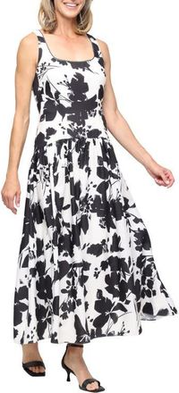 S.L. Fashions Floral Drop Waist Gown in Ivory Black at Nordstrom, Size 12