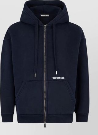 Dsquared2 hooded crewneck jacket drawstring hood pockets