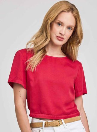 Gentle Fawn Alessandra Short Sleeve Top In Washed Garnet