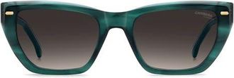 Carrera 52mm Rectangular Sunglasses in Green Horn/Dark Grey at Nordstrom