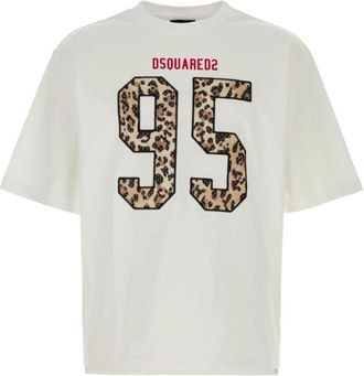 Dsquared2 Wild Leopard T-shirt - Heren - T-shirts - Wit - M - Katoen - Tops