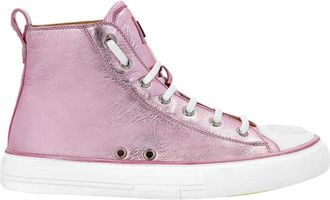 Philipp Plein Schoenen, Dames, Roze, 40 EU, Leer, Megastar High-Top Sneakers
