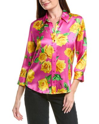 L'agence LAgence Dani 3/4-Sleeve Silk Blouse
