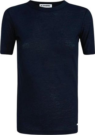 Jil Sander Camicia - Dames - Ronde hals truien - Blauw - S - Truien & Vesten