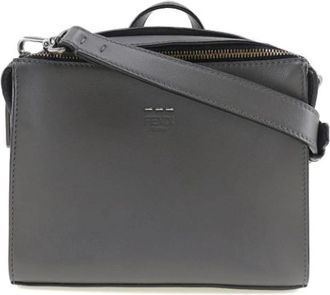 Fendi Pre-owned Leather fendi-bags - Dames - Vintage Schoudertas - Grijs - ONE Size - Leer - Vintage