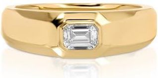 EF Collection Emerald Cut Diamond Signet Ring in 14K Yellow Gold /Diamond at Nordstrom, Size 3.5