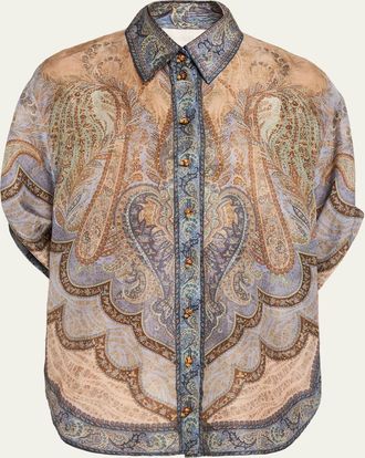 Zimmermann Wanderlust Silk Button-Front Shirt