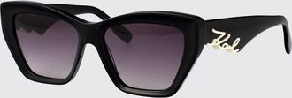 Karl Lagerfeld Occhiali da sole cat eye in acetato con logo metallico