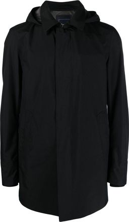 Herno hooded raincoat - men - Polyamide/Polyester/Polytetrafluoroethylene (PTFE)/Spandex/Elastane - 54 - Black
