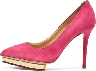 Charlotte Olympia 105mm suede heeled pumps - Pink