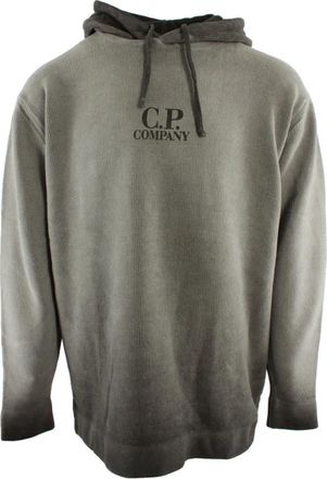 C.P. Company Chenille Katoenen Hoodie Gebreid - Heren - Hoodies - Grijs - 2XL - Katoen - Hoodies & sweatvesten