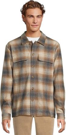 Liverpool L.A. Flap Pocket Plaid Overshirt Mens Clothing Chestnut Ivory Midnight : 2XL, Cotton