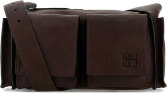 Miu Miu Dark Brown Utilitaire Medium Shoulder Bag