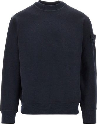 Stone Island Cotton and wool sweatshirt with Logo Badge Man XL