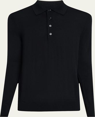 Tom Ford Mens Fine Gauge Wool Polo Sweater