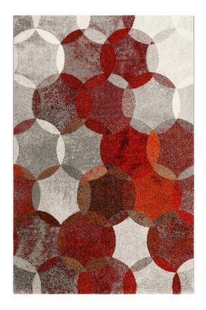 Esprit Alfombra tejida con dise&ntilde;o circular rojo/gris vintage 200x133