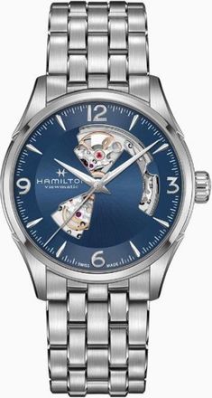 Hamilton Jazzmaster Open Heart Automatic Blue Dial Stainless Steel Mens Watch H32705141