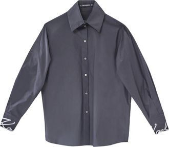 Karl Lagerfeld Signature Cuff Poplin Shirt - Dames - Overhemden - Zwart - S - Katoen - Overhemden