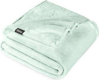 Bare Home Microplush Fleece Throw Blanket in Spring Mint at Nordstrom, Size Standard