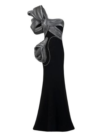 Gaby Charbachy one-shoulder mermaid gown - Black