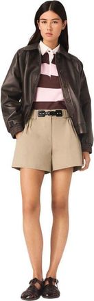 Maje Cotton shorts in Camel at Nordstrom, Size 34 Eu