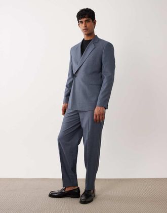 Asos Giacca da abito regular blu a quadri