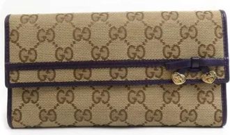 Gucci Pre-owned Wallets, female, Beige, Size: ONE SIZE Pre-owned Leather wallets
